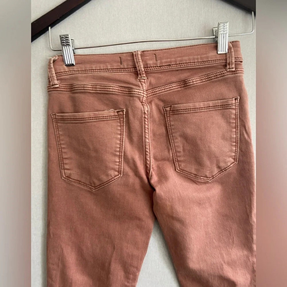 Free people FP faded pink rose low rise skinny jeans zipper fly Sz 25 - Picture 4 of 9